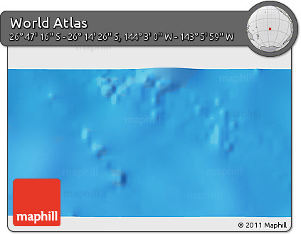 Shaded Relief 3D Map of the Area around 26° 30' 51" S, 143° 34' 29" W