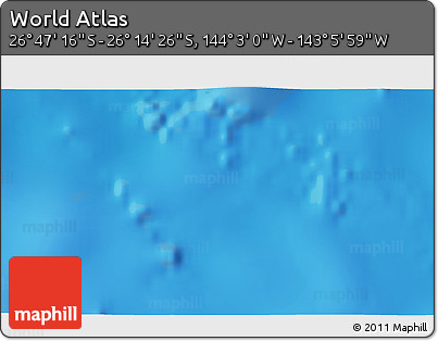 Shaded Relief 3D Map of the Area around 26° 30' 51" S, 143° 34' 29" W