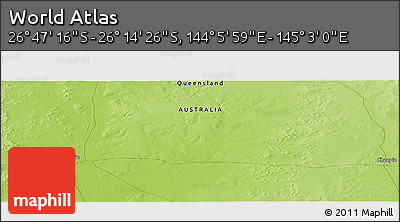 Physical Panoramic Map of the Area around 26° 30' 51" S, 144° 34' 29" E