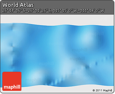 Physical 3D Map of the Area around 26° 30' 51" S, 145° 16' 30" W