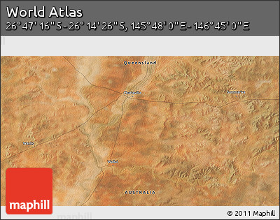Satellite 3D Map of the Area around 26° 30' 51" S, 146° 16' 30" E