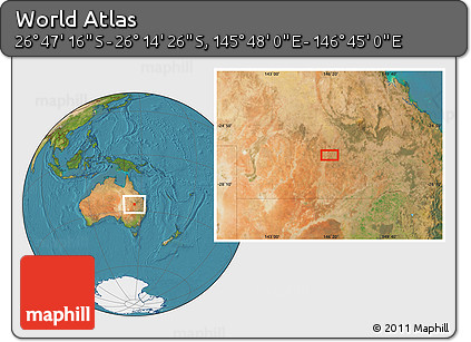 Satellite Location Map of the Area around 26° 30' 51" S, 146° 16' 30" E