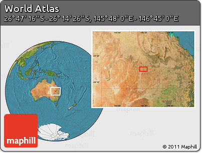 Satellite Location Map of the Area around 26° 30' 51" S, 146° 16' 30" E