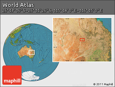 Satellite Location Map of the Area around 26° 30' 51" S, 146° 16' 30" E