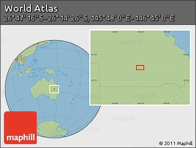 Savanna Style Location Map of the Area around 26° 30' 51" S, 146° 16' 30" E