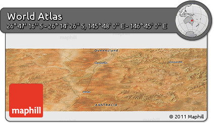 Satellite Panoramic Map of the Area around 26° 30' 51" S, 146° 16' 30" E