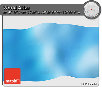 Physical 3D Map of the Area around 26° 30' 51" S, 146° 58' 29" W