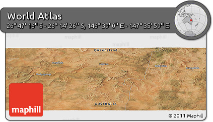 Satellite Panoramic Map of the Area around 26° 30' 51" S, 147° 7' 30" E