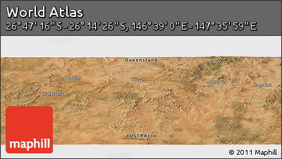 Satellite Panoramic Map of the Area around 26° 30' 51" S, 147° 7' 30" E