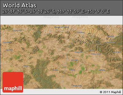Satellite 3D Map of the Area around 26° 30' 51" S, 149° 40' 30" E