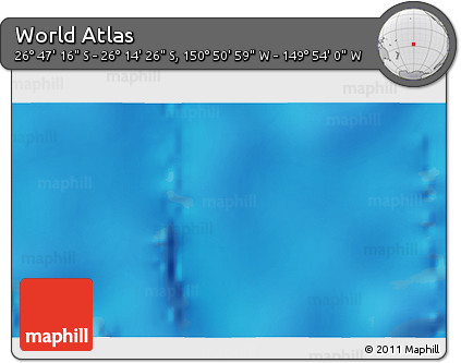 Shaded Relief 3D Map of the Area around 26° 30' 51" S, 150° 22' 30" W