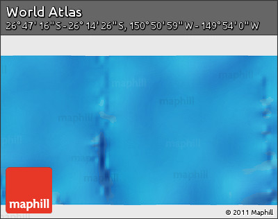 Shaded Relief 3D Map of the Area around 26° 30' 51" S, 150° 22' 30" W