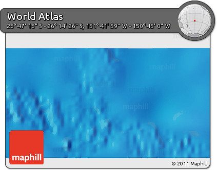 Shaded Relief 3D Map of the Area around 26° 30' 51" S, 151° 13' 29" W