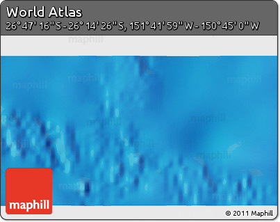 Shaded Relief 3D Map of the Area around 26° 30' 51" S, 151° 13' 29" W