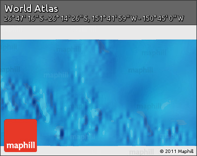 Shaded Relief 3D Map of the Area around 26° 30' 51" S, 151° 13' 29" W