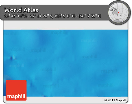 Shaded Relief 3D Map of the Area around 26° 30' 51" S, 155° 37' 30" E