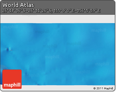 Shaded Relief 3D Map of the Area around 26° 30' 51" S, 155° 37' 30" E