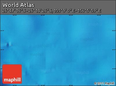 Physical Map of the Area around 26° 30' 51" S, 155° 37' 30" E