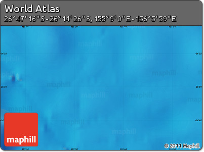 Physical Map of the Area around 26° 30' 51" S, 155° 37' 30" E