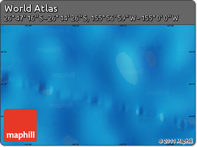 Physical Map of the Area around 26° 30' 51" S, 155° 28' 29" W