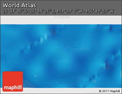 Physical 3D Map of the Area around 26° 30' 51" S, 157° 10' 30" W