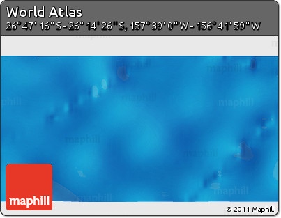 Physical 3D Map of the Area around 26° 30' 51" S, 157° 10' 30" W