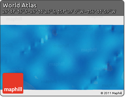 Shaded Relief 3D Map of the Area around 26° 30' 51" S, 157° 10' 30" W