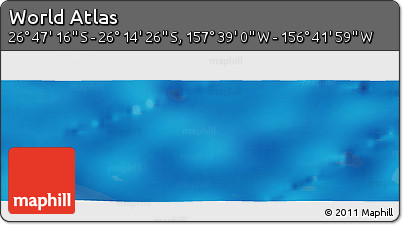 Physical Panoramic Map of the Area around 26° 30' 51" S, 157° 10' 30" W
