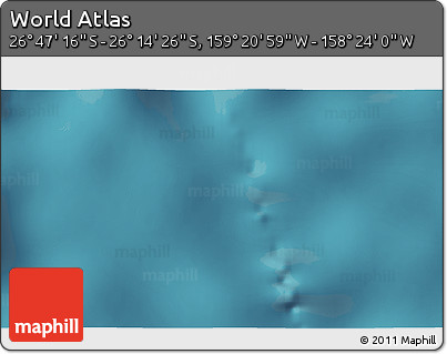 Satellite 3D Map of the Area around 26° 30' 51" S, 158° 52' 30" W