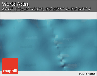 Satellite 3D Map of the Area around 26° 30' 51" S, 158° 52' 30" W
