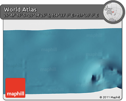Satellite 3D Map of the Area around 26° 30' 51" S, 159° 1' 30" E