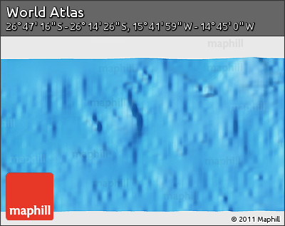 Physical 3D Map of the Area around 26° 30' 51" S, 15° 13' 29" W