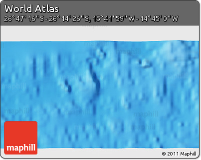 Physical 3D Map of the Area around 26° 30' 51" S, 15° 13' 29" W