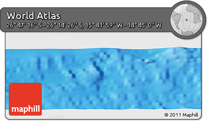 Physical Panoramic Map of the Area around 26° 30' 51" S, 15° 13' 29" W
