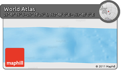 Physical Panoramic Map of the Area around 26° 30' 51" S, 163° 16' 30" E
