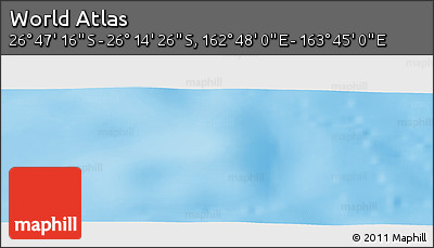Physical Panoramic Map of the Area around 26° 30' 51" S, 163° 16' 30" E