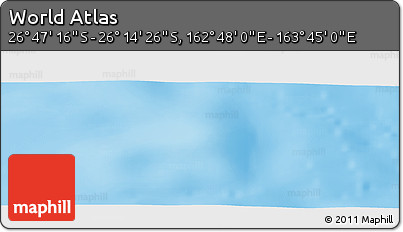 Physical Panoramic Map of the Area around 26° 30' 51" S, 163° 16' 30" E