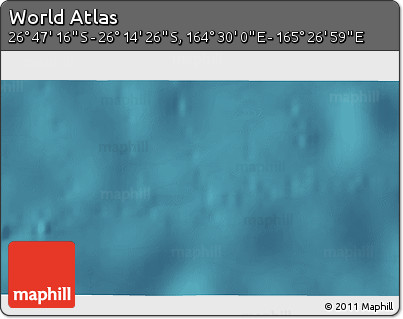 Satellite 3D Map of the Area around 26° 30' 51" S, 164° 58' 29" E