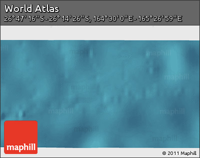 Satellite 3D Map of the Area around 26° 30' 51" S, 164° 58' 29" E