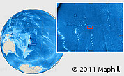 Shaded Relief Location Map of the area around 26° 30' 51" S, 168° 13' 29" W