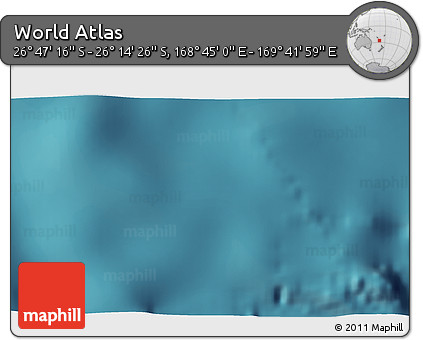 Satellite 3D Map of the Area around 26° 30' 51" S, 169° 13' 29" E