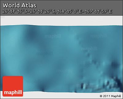 Satellite 3D Map of the Area around 26° 30' 51" S, 169° 13' 29" E
