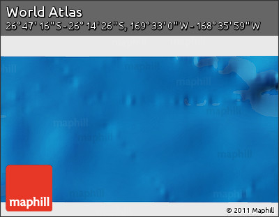 Physical 3D Map of the Area around 26° 30' 51" S, 169° 4' 29" W