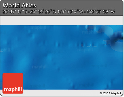 Physical 3D Map of the Area around 26° 30' 51" S, 169° 4' 29" W