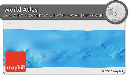 Physical Panoramic Map of the Area around 26° 30' 51" S, 170° 4' 29" E