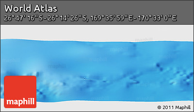 Physical Panoramic Map of the Area around 26° 30' 51" S, 170° 4' 29" E