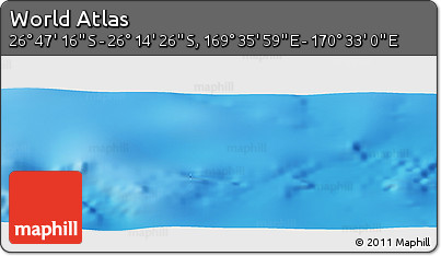 Physical Panoramic Map of the Area around 26° 30' 51" S, 170° 4' 29" E
