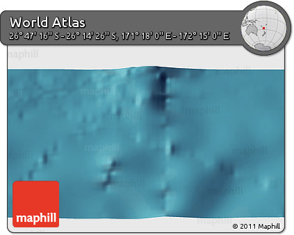 Satellite 3D Map of the Area around 26° 30' 51" S, 171° 46' 30" E