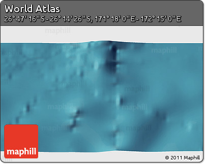 Satellite 3D Map of the Area around 26° 30' 51" S, 171° 46' 30" E