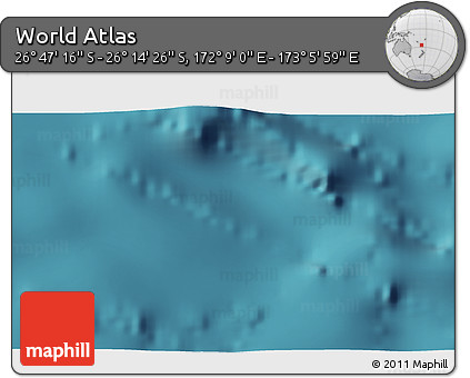 Satellite 3D Map of the Area around 26° 30' 51" S, 172° 37' 30" E